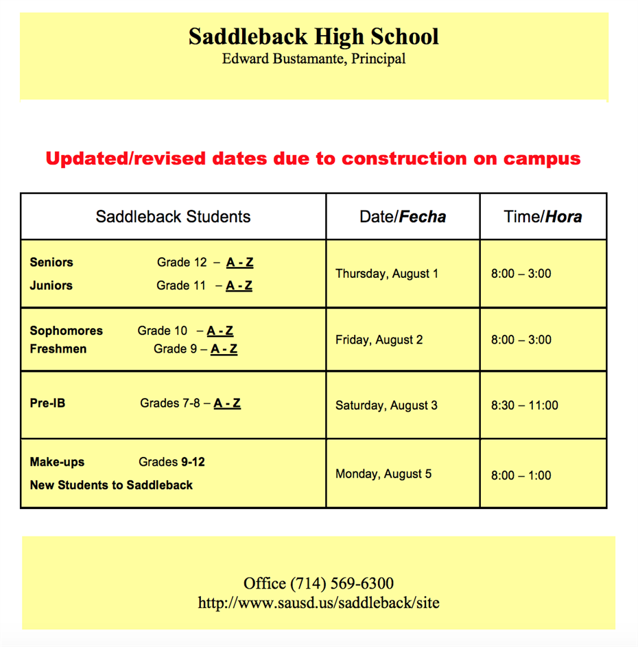 Saddleback High School / Overview